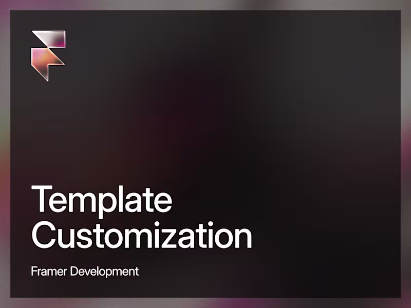 Cover image for Template Customization