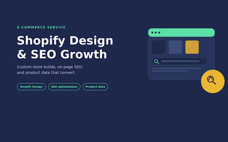 Cover image for Shopify Store Design & SEO Optimization Custom Build  Search 