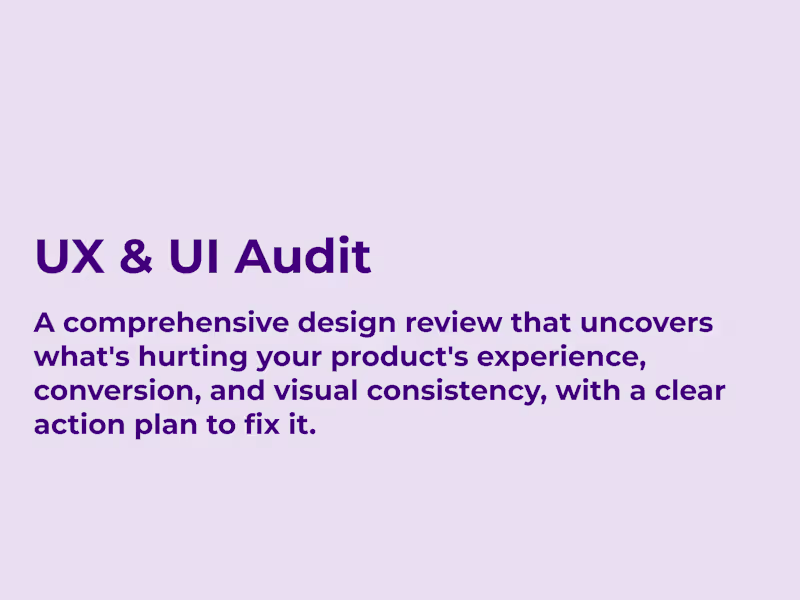 Cover image for UX & UI Audit