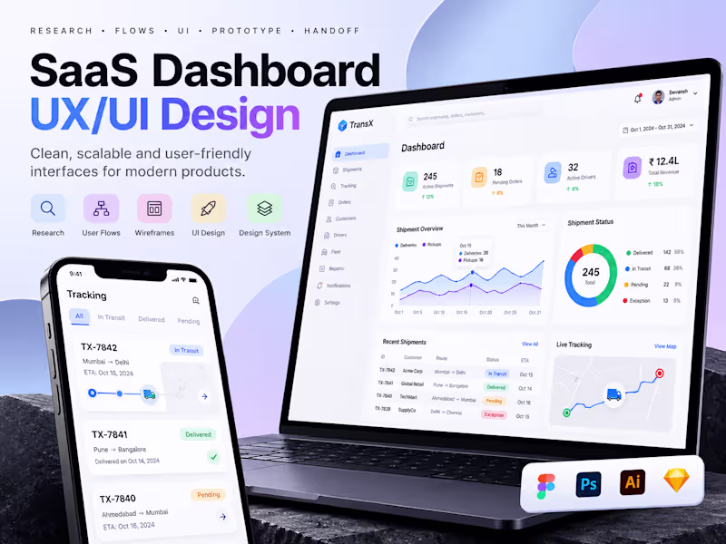 Cover image for SaaS Dashboard UX/UI Design from Scratch