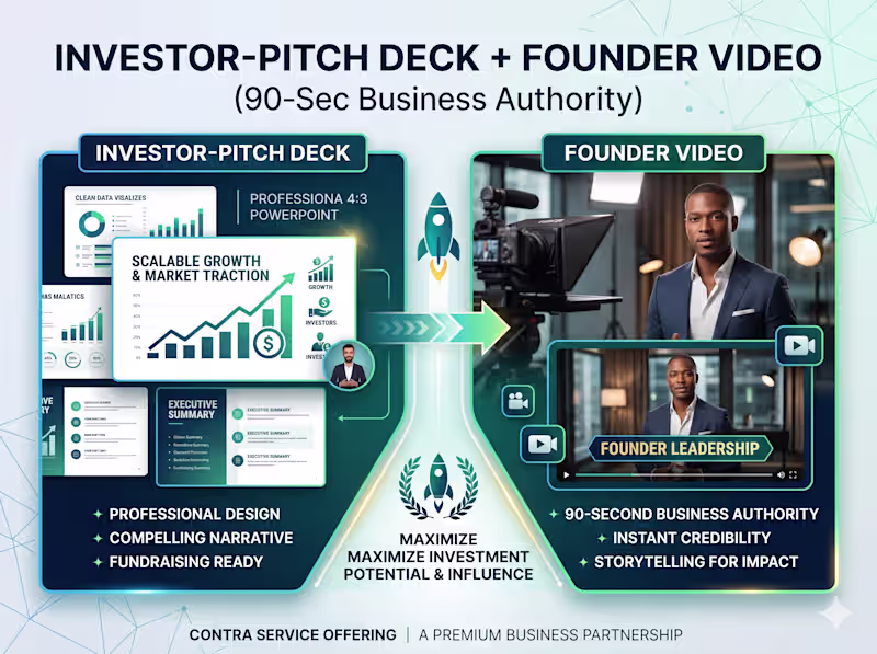 Cover image for Investor Pitch Deck + 90-Second Founder Video Script