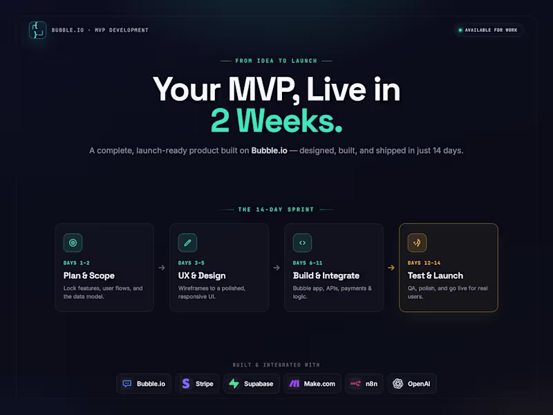 Cover image for 2-Week MVP Development & Launch