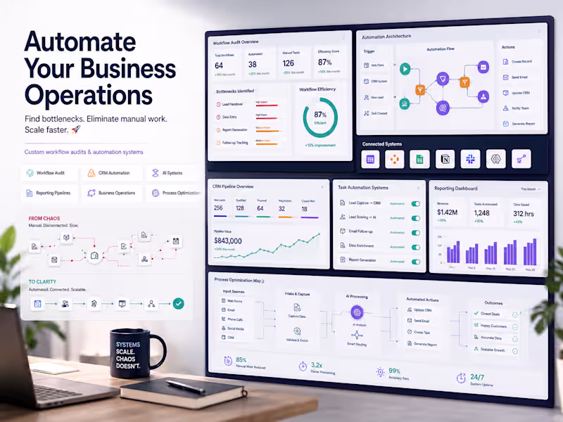 Cover image for Full Business Automation — Fix What's Slowing You Down ⚡