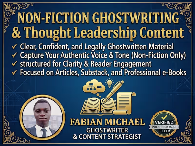 Cover image for Non-Fiction Ghostwriter: Substack, Articles & E-Books