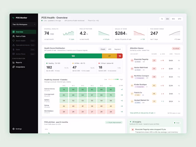 Cover image for POS Health Monitor for Cosmetics Retailer
