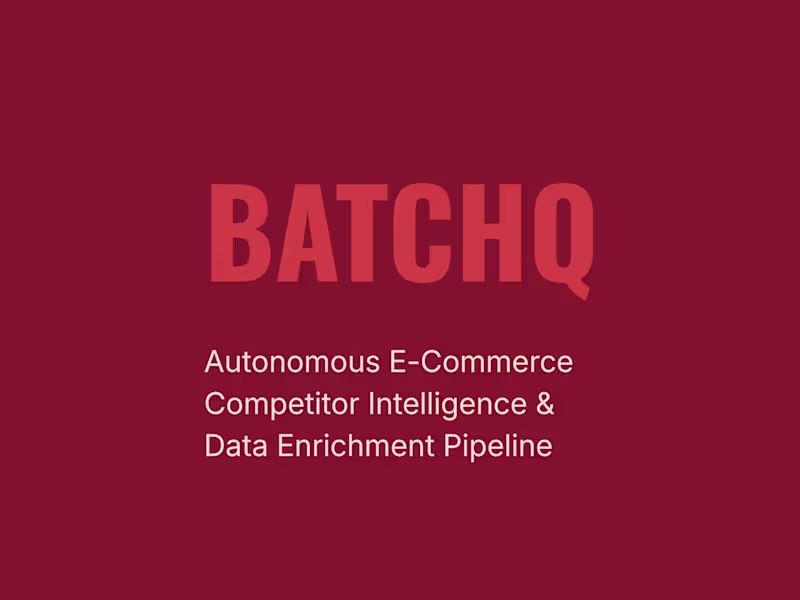 Cover image for BatchQ Real-Time AI Data Pipeline Automation
