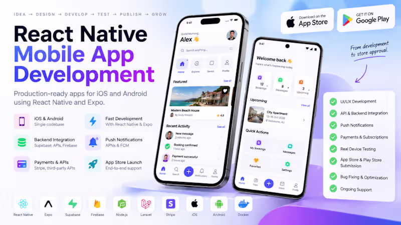 Cover image for React Native Mobile App Development | iOS & Android