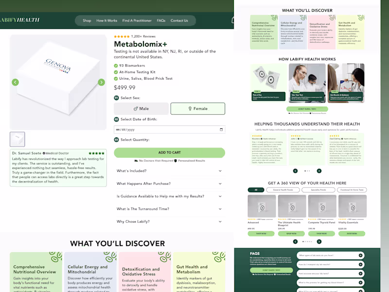 Cover image for labifyhealth Product page develop in Replo