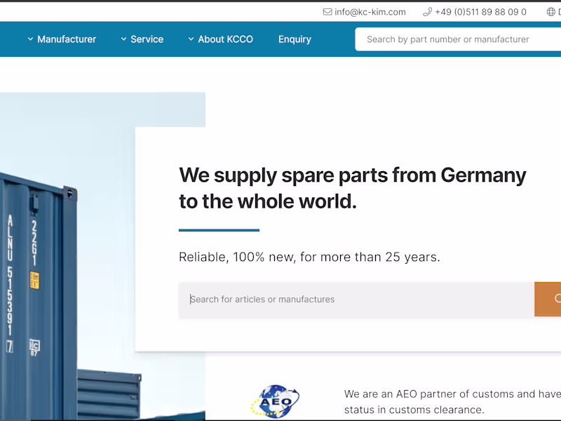Cover image for KCCO - Industry Spare Parts Procurement & Original Spare Parts …