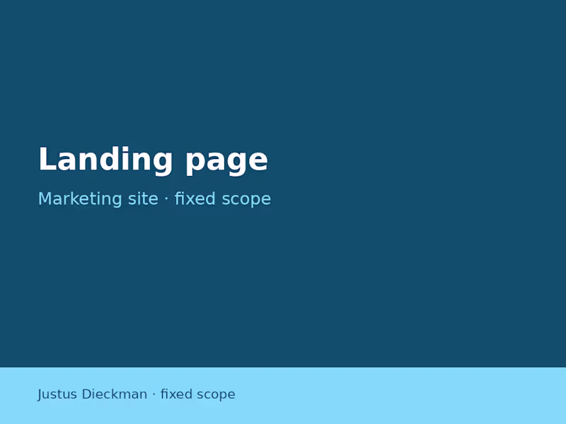 Cover image for One landing / marketing page (fixed scope)