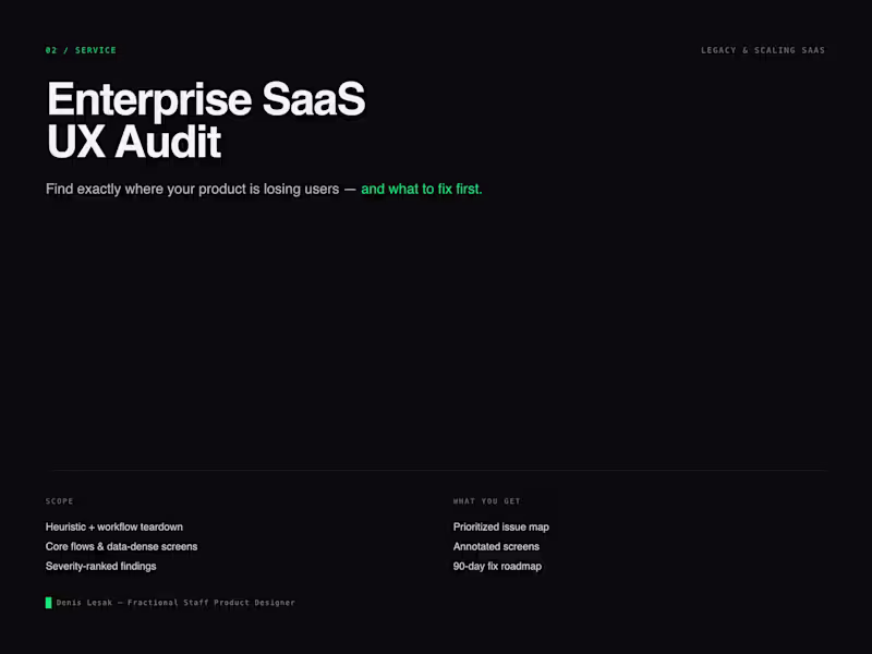 Cover image for Enterprise SaaS UX Audit