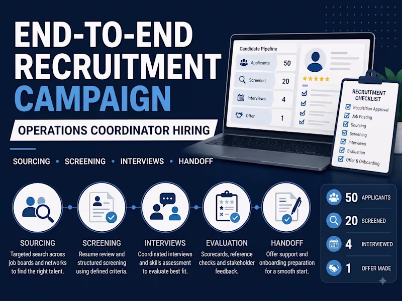 Cover image for End-to-End Recruitment Coordination & Hiring Support