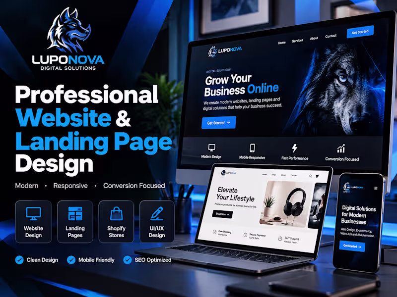 Cover image for I Will Design a Modern Website or Landing Page