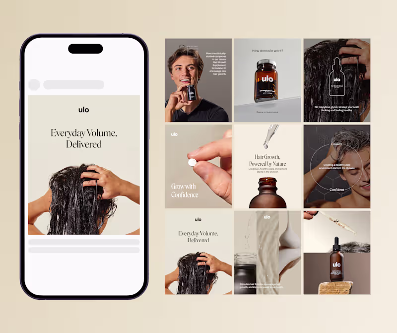 Cover image for Ulo Hair Growth Social Media Design