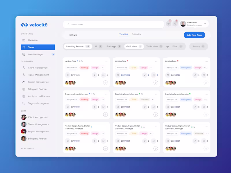 Cover image for Velocit8: Custom SaaS for Project Management