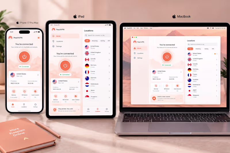 Cover image for PeachVPN — Modern VPN App
