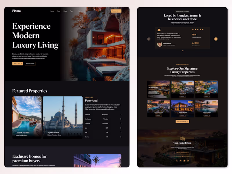 Cover image for Luxury Real Estate Web Design UI/UX 2026 Showcase