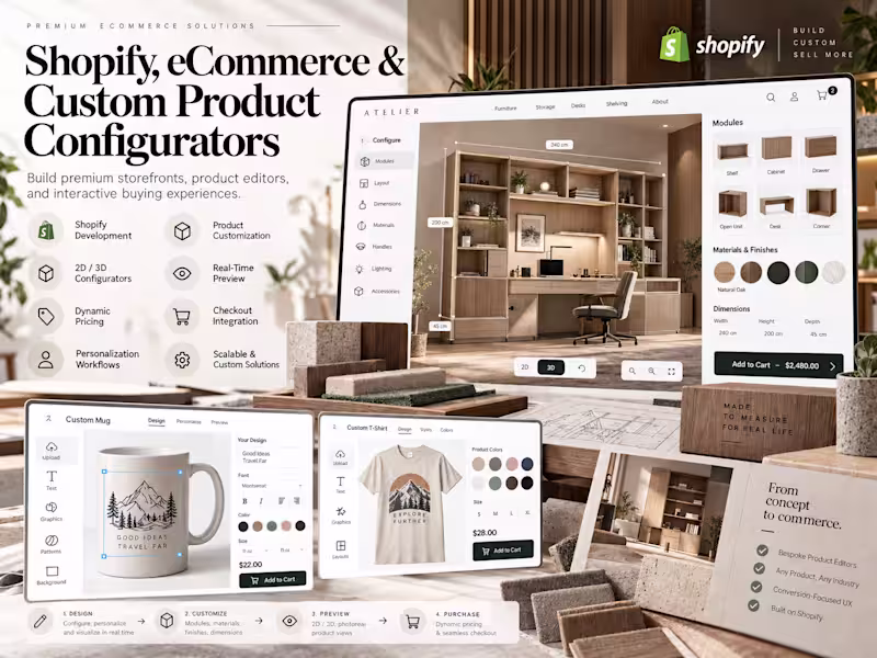 Cover image for Shopify, eCommerce & Custom Product Configurators