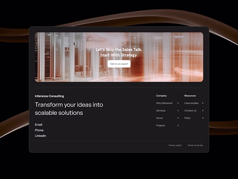 Cover image for Inference consulting website