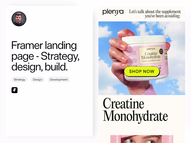 Cover image for Framer Landing Page — Strategy, Design & Build