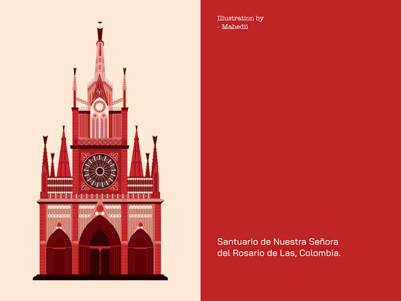 Cover image for Sanctuary of Las Lajas Vector Illustration