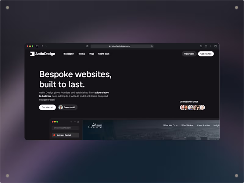 Cover image for Aethr Design Portfolio Website
