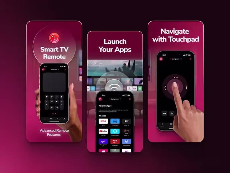 Cover image for Screenshots design for LG Remote App