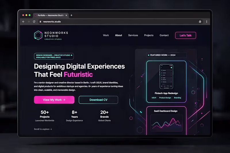 Cover image for Futuristic portfolio website for Neonworks