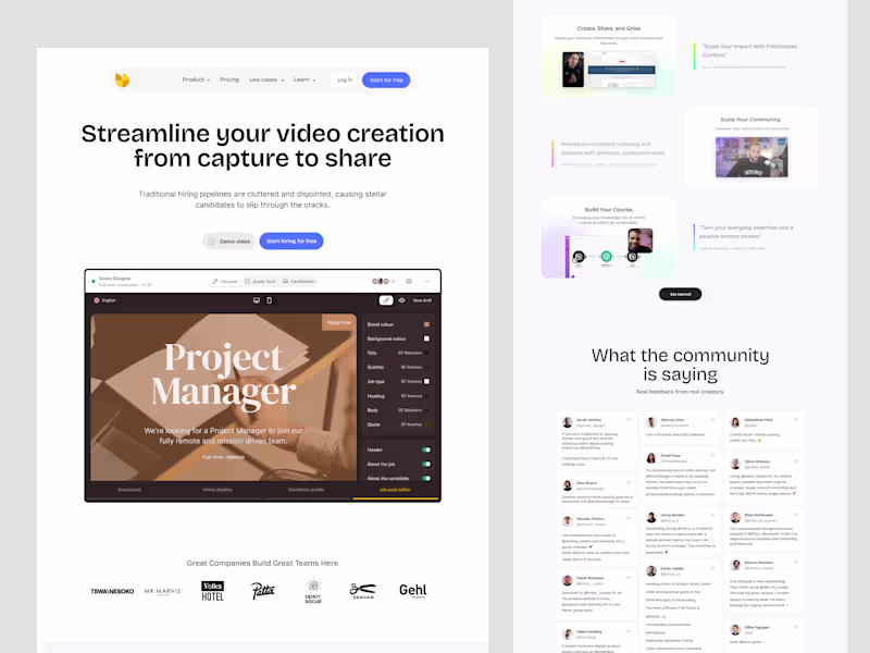 Cover image for Streamlined Video & Hiring Workflow Hub