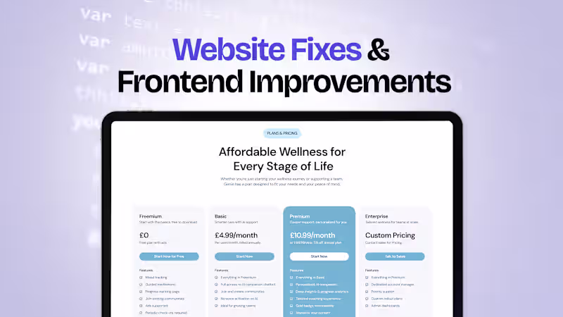 Cover image for Website Fixes & Frontend Improvements