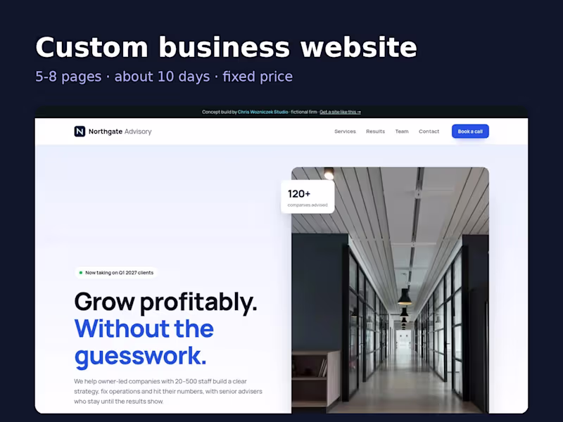 Cover image for Custom business website, 5-8 pages, fixed price