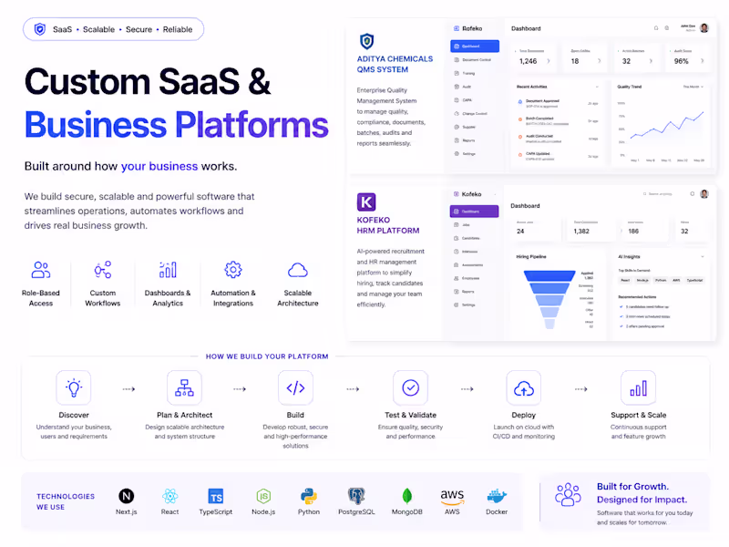 Cover image for Custom SaaS & Business Platform