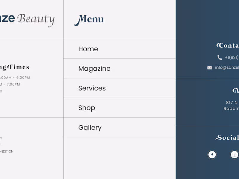 Cover image for Senze Beauty Menu page is ready