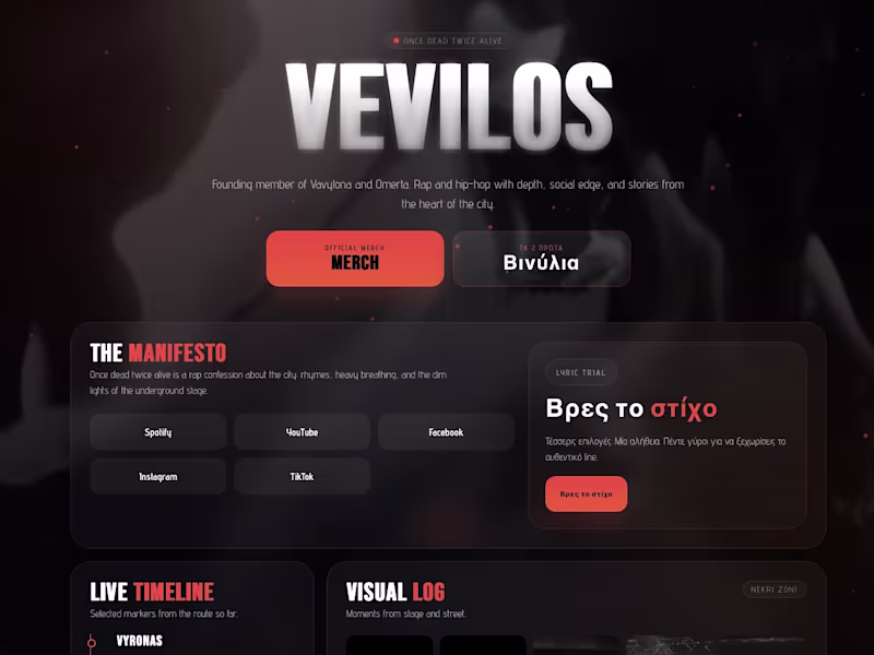 Cover image for V4Vevilos • Artist Hub Landing