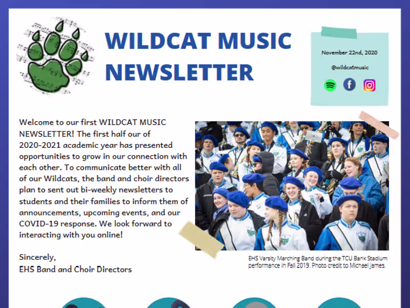 Cover image for Music Department Newsletter