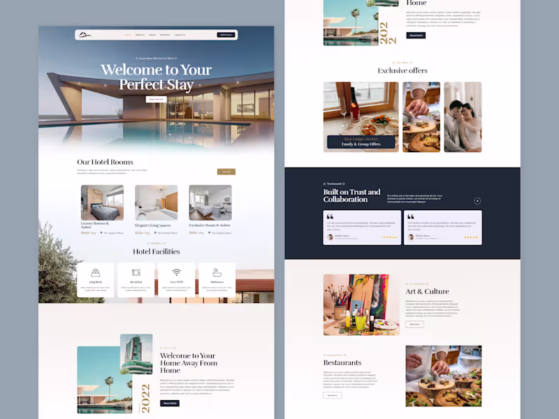 Cover image for Luxury Hotel Booking Website Design