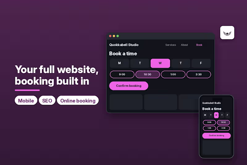 Cover image for Full small business website: up to 5 pages, SEO and booking