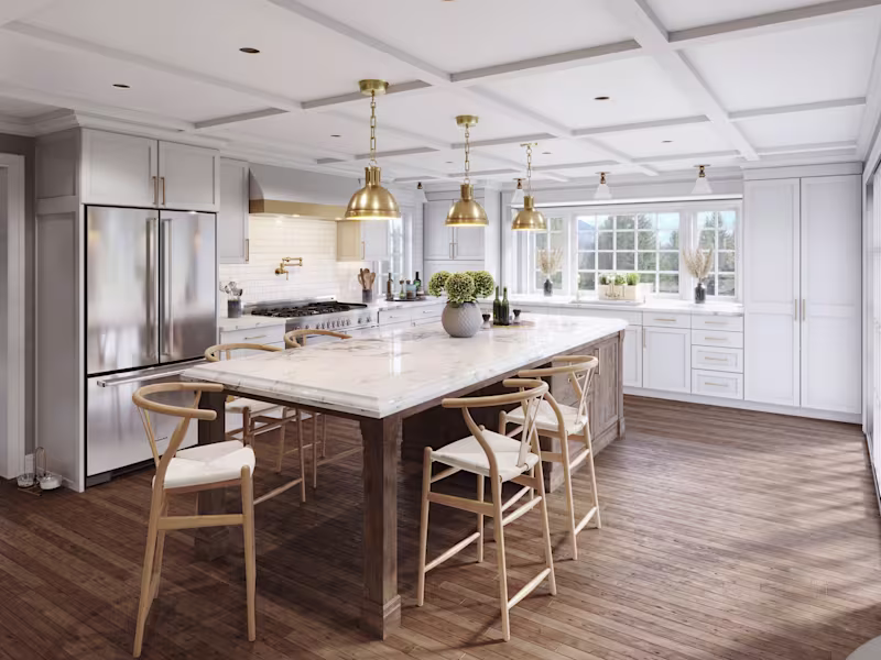 Cover image for Transitional Luxury Home: Open-Concept Rendering Project
