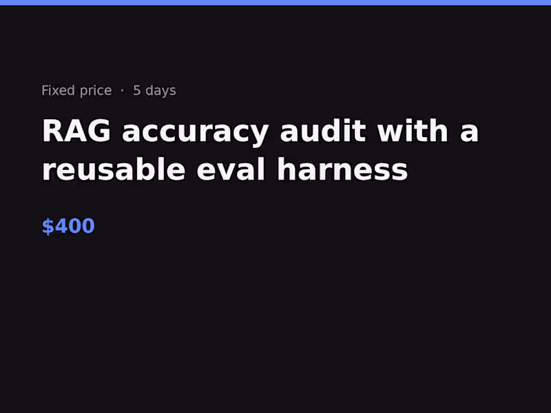 Cover image for RAG accuracy audit with a reusable eval harness