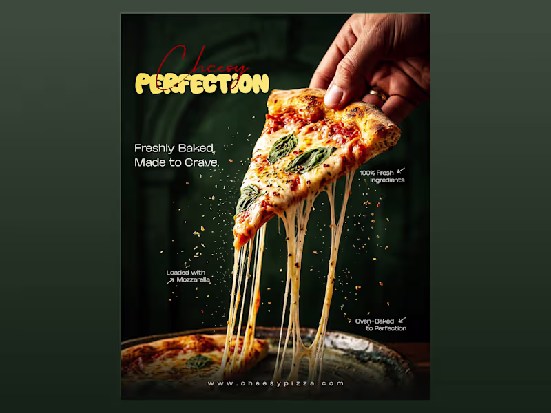Cover image for Cheesy Perfection.

A high-impact pizza advertising