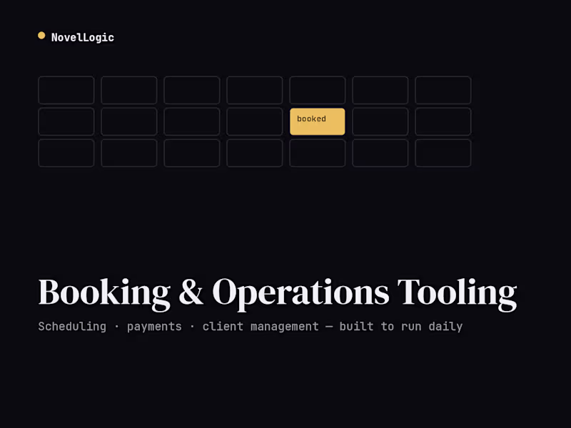Cover image for Booking & Operations Tooling