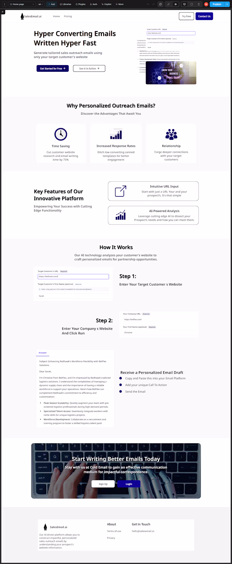 Cover image for AI Mail Generating Tool Development for SalesEmail