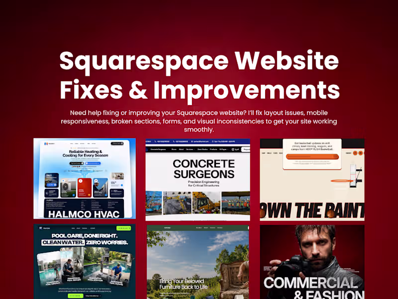 Cover image for Squarespace Website Fixes & Improvements
