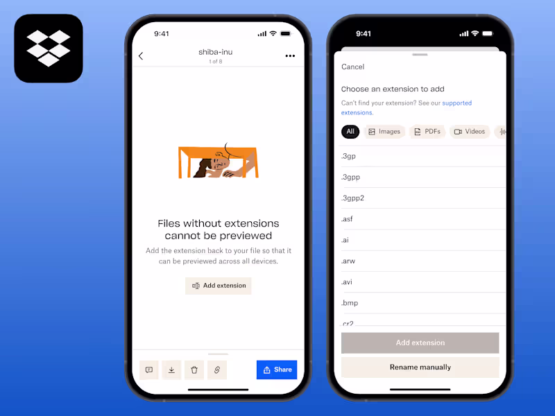 Cover image for Dropbox Mobile App: Extension-less Files