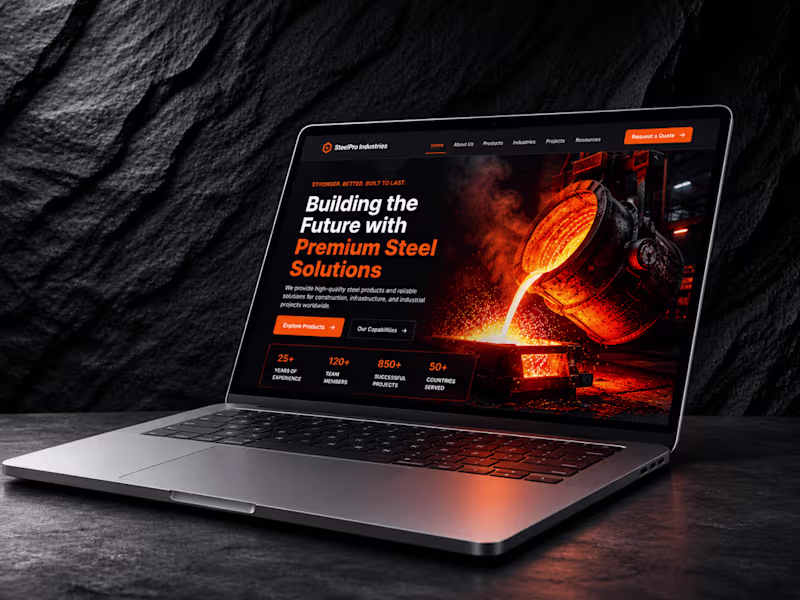 Cover image for SteelPro Industries B2B Website Customer Portal Design