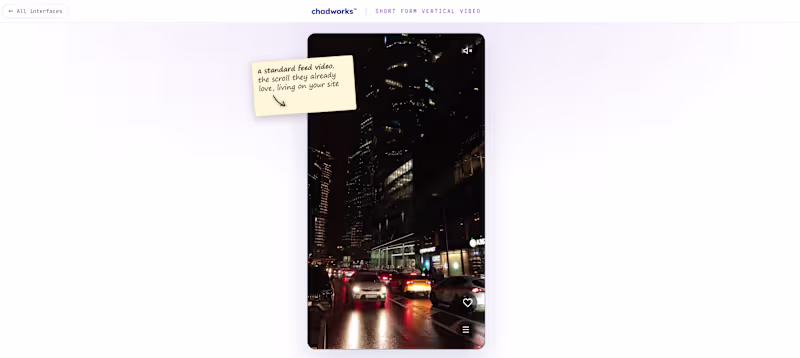 Cover image for Custom short-form vertical video feed.