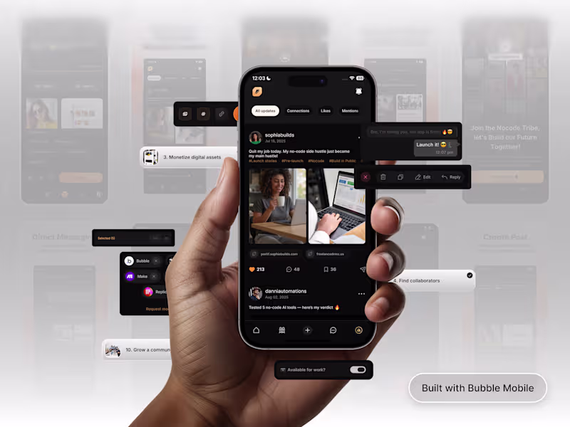 Cover image for Ongoing Mobile App Development with Bubble (iOS & Android)