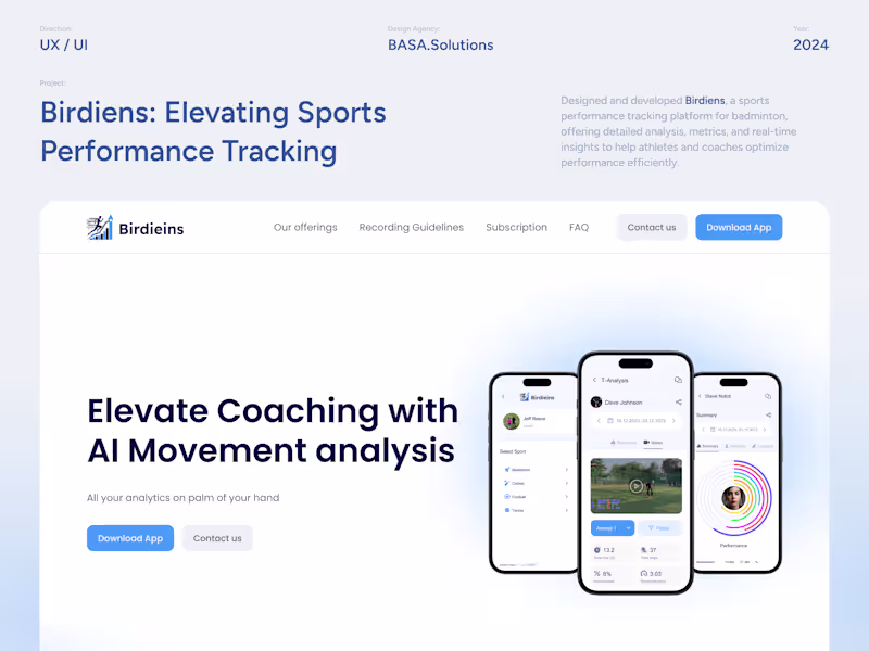 Cover image for Website for healthcare sport app