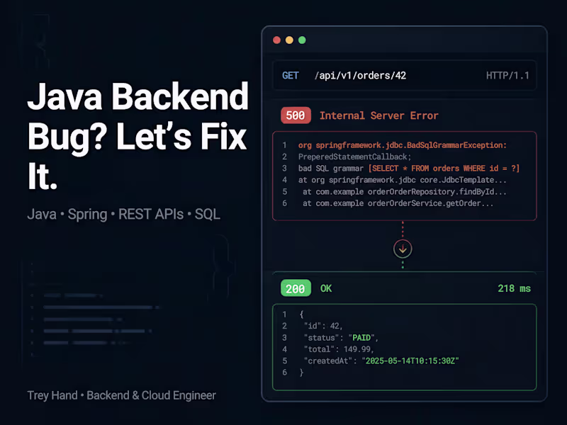 Cover image for Java / Spring Backend Debugging Sprint