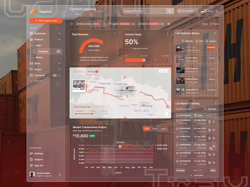Cover image for CargoTrax - Dashboard with Glass Effect